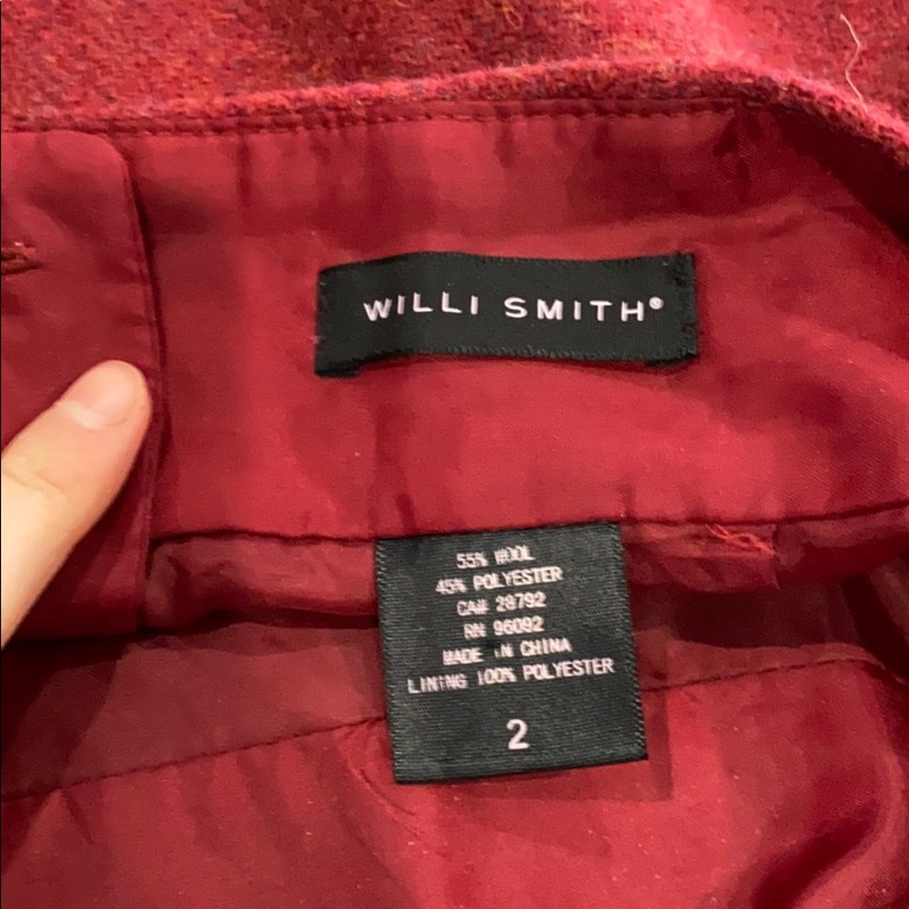 Red Wool Skirt With Subtle Multi Color Pattern - image 5